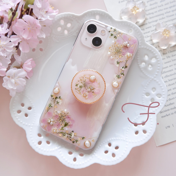 ❁数量限定❁【全機種対応】Sakura Collection❁.*･ﾟ押し花スマホケース 7枚目の画像