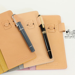 A6ノート ほぼ日手帳 本革カバー・シュリンクレザー使用/サフラン 2枚目の画像
