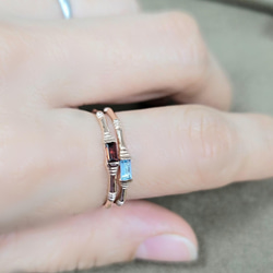 天然石ガーネットスクエアカット☆竹モチーフ＊Bambu＊シックなリング《送料無料》PY-269 11枚目の画像