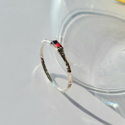 天然石ガーネットスクエアカット☆竹モチーフ＊Bambu＊シックなリング《送料無料》PY-269 15枚目の画像