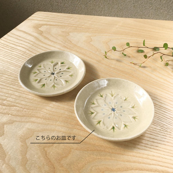 陶器の花小皿【ニゲラ】白01(小) 7枚目の画像