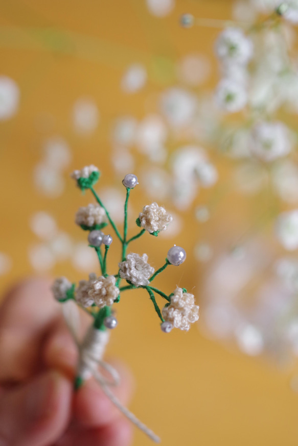 【January 20】かすみ草のブローチ 7枚目の画像