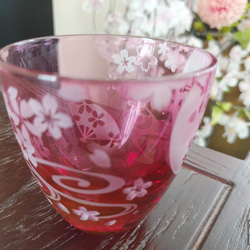[和グラス] 桜扇おちょこ 5枚目の画像