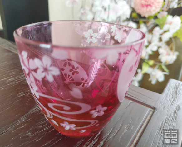 [和グラス] 桜扇おちょこ 5枚目の画像