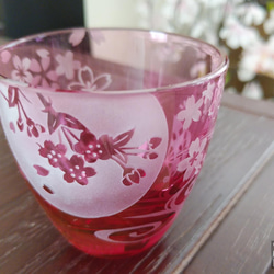 [和グラス] 桜扇おちょこ 2枚目の画像