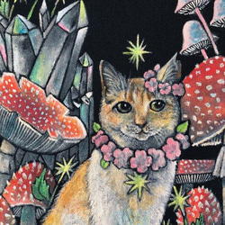 「あたちキキ一番可愛いの」F3サイズ額付きアート作品原画 猫 徳島洋子作品 ★ 星月猫 4枚目の画像