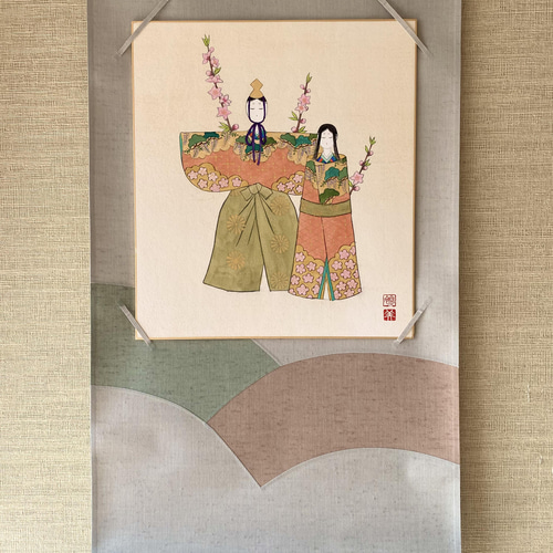 ヨシゾウです。立ち雛　色紙絵　お雛様　見本 ヨシゾウ様専用です。立ち雛 色紙絵 お雛様 見本