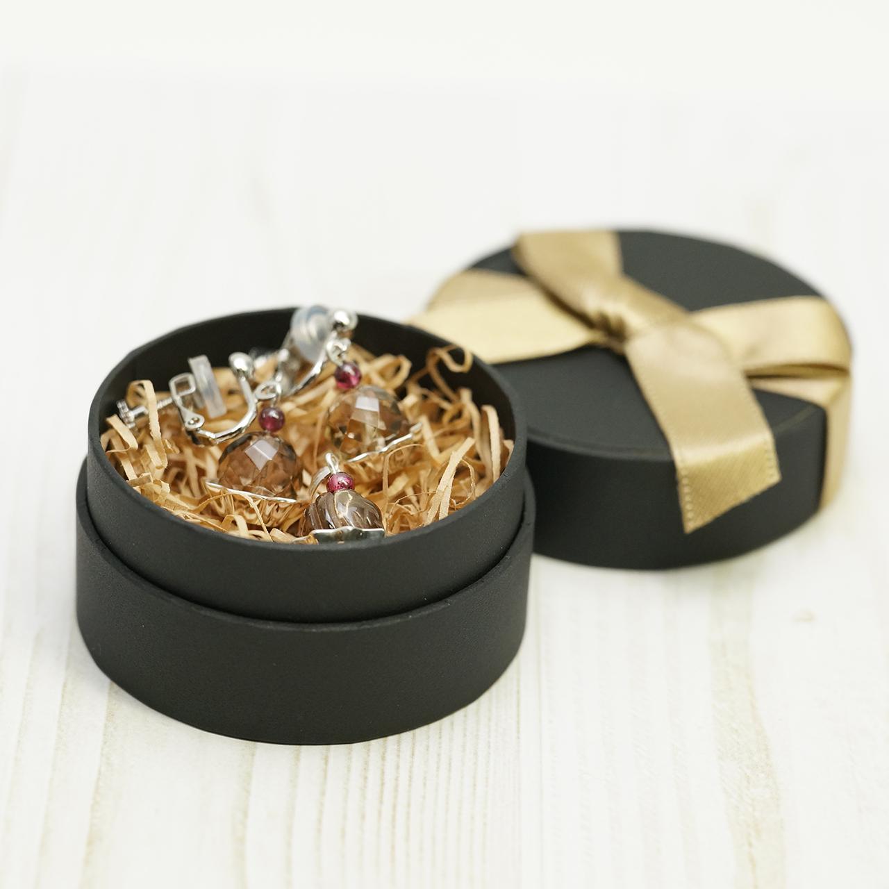 選べるトリュフ2点セット　ペンダント＆イヤリングピアス　チョコレート風　天然石 バレンタイン