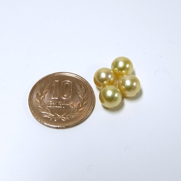 【高品質パール】8.0mm up 養殖南洋真珠 ゴールド ルース 1ピース　B621 2枚目の画像