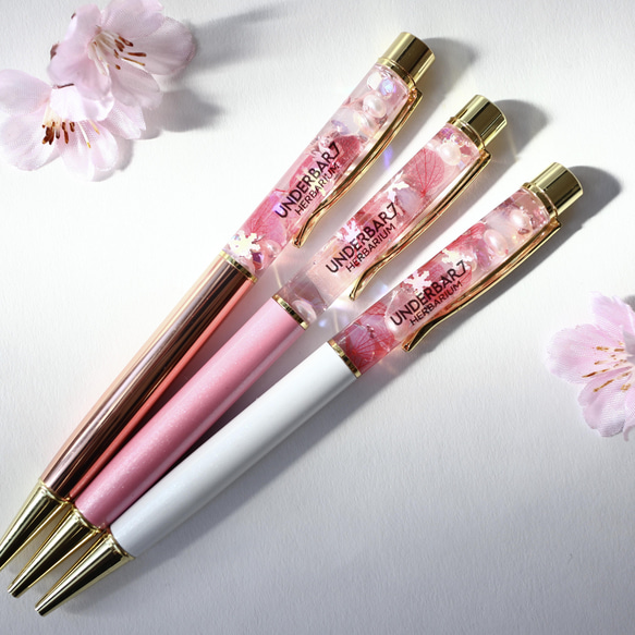 桜ピンクのハーバリウムボールペン 母の日 入学祝い プレゼント ギフト