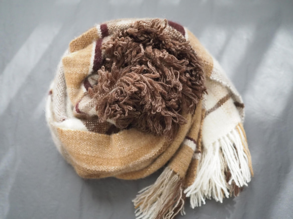 手織りのマフラーストール　Muffler/Scarf 2枚目の画像