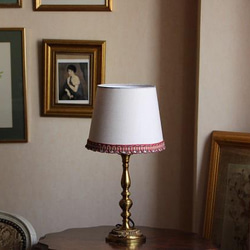 リネンのテーブルランプ用 ランプシェード  /  カメリア  /  グレー 2枚目の画像