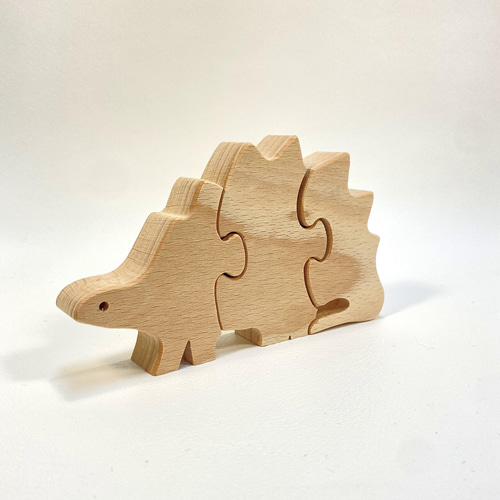 ステゴサウルス 木のおもちゃ パズル 恐竜 恐竜パズル 木製 出産祝い