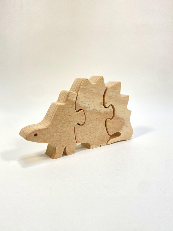 ステゴサウルス 木のおもちゃ パズル 恐竜 恐竜パズル 木製 出産祝い