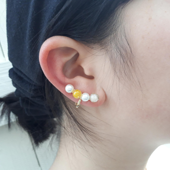 mimosa ball ear cuff 4枚目の画像