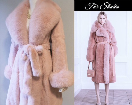 お気に入り！！レッキスシェアードリアルファーロングコート 女性の魅力を漂わせる☆華麗なフォックスファー×柔らかくて暖かい