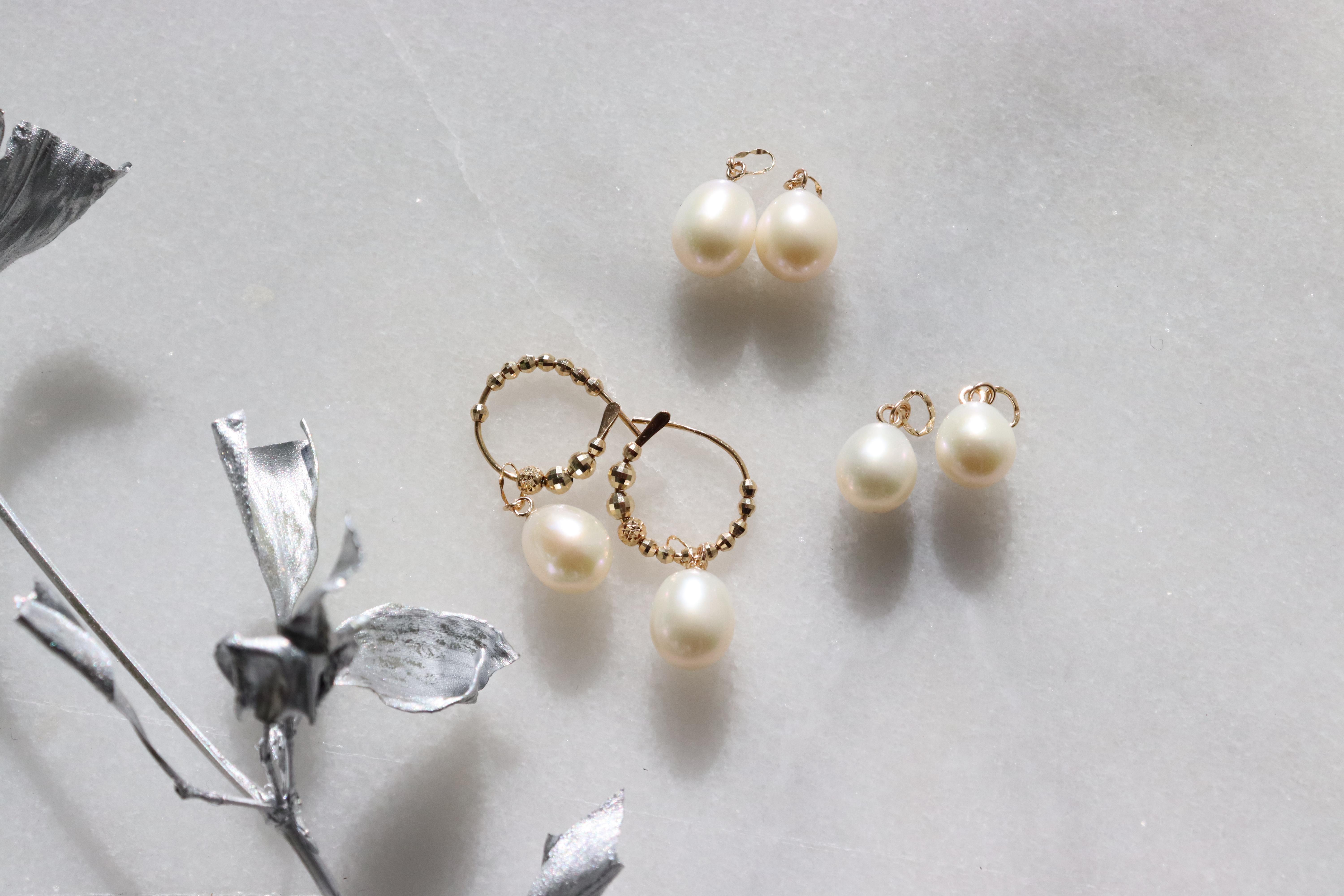 《14kgf /k18YG･k10YG》ご選択可能〜淡水パールのピアスチャーム  Jojuly Laima