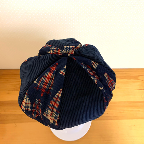 54-56cm ベレー帽　タータンチェック　ハンドメイド 54-56cm ベレー帽タータンチェックハンドメイド