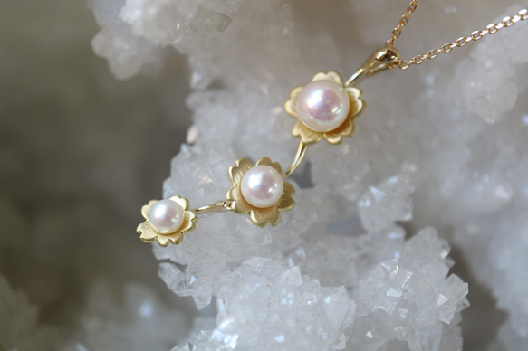 アコヤ真珠/桜のネックレス 3枚目の画像