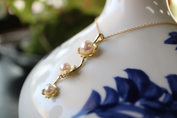アコヤ真珠/桜のネックレス 5枚目の画像