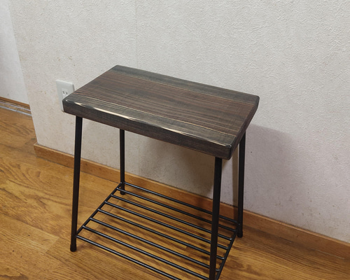 東京KANKAN アイアンと本革のスツール　1脚 旭川家具 スツール | Stacking Stool 02 センの木 | 革座