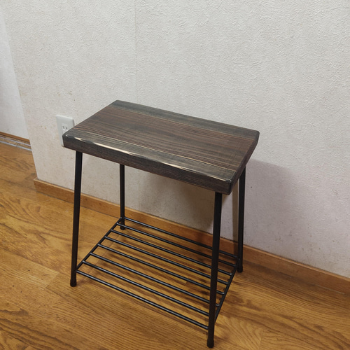 季節のおすすめ商品 アイアンスツール エボニー（ワトコオイル） 椅子 腰掛け 什器 小物入れ