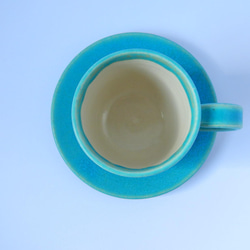トルコブルーコーヒーカップ(ソーサー付き) 4枚目の画像