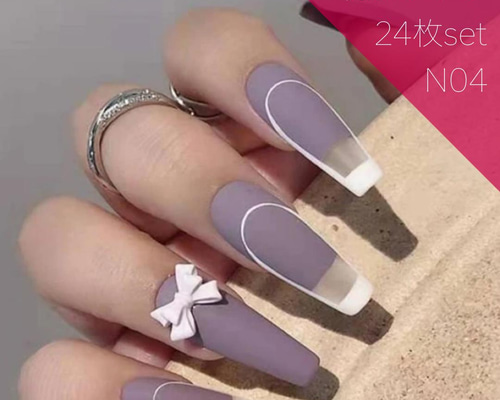 N04》ネイルチップ24枚セット ネイルチップ（つけ爪） yusshop