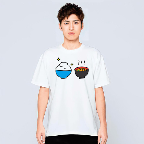 ごはんと味噌汁 食べ物 和食 Tシャツ メンズ レディース キッズ 子供服