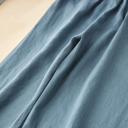 リネン100％＊ストレートライン＊ワイドパンツ/４色展開　B-3X 7枚目の画像