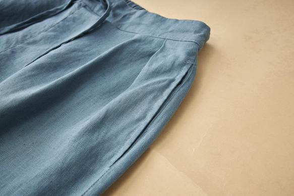 リネン100％＊ストレートライン＊ワイドパンツ/４色展開　B-3X 10枚目の画像