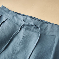 リネン100％＊ストレートライン＊ワイドパンツ/４色展開　B-3X 9枚目の画像