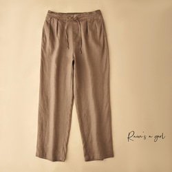 リネン100％＊ストレートライン＊ワイドパンツ/４色展開　B-3X 2枚目の画像