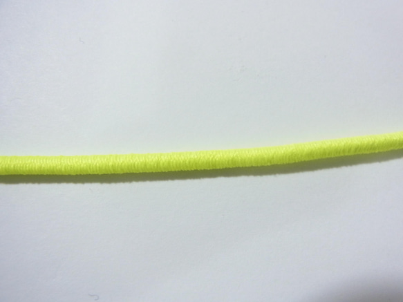 ネオンカラー 蛍光色　ストレッチコード　丸ゴム紐　　イエロー系　約2.5ｍｍ巾ｘ3mｾｯﾄ 1枚目の画像