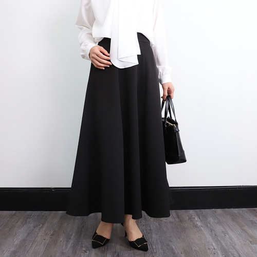 6枚はぎ フレアスカート フォーマルスカート ブラック 0614BK フレア