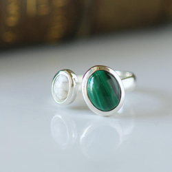 実りの秋 シトリン＆ガーネット ダブルストーンリング 【受注製作