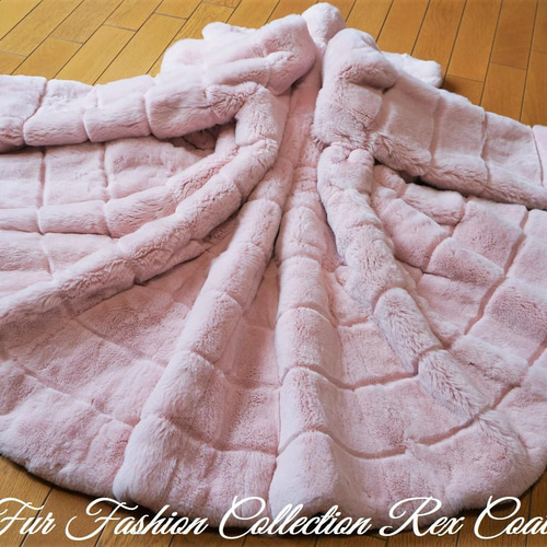 女らしさを上昇させる☆桜ピンクフォックス×レッキス毛皮コート リアル