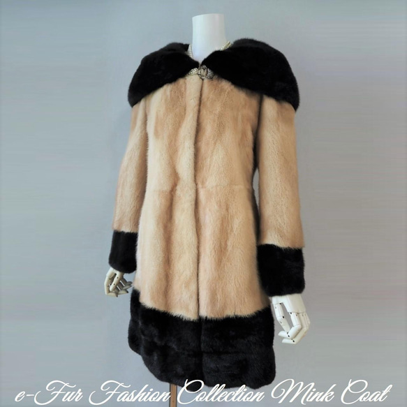 パリの貴婦人を思わせる優雅な一着☆クラシカルな上品さ漂う、ゴージャスなミンクコート リアルファーコート　毛皮コート 1枚目の画像