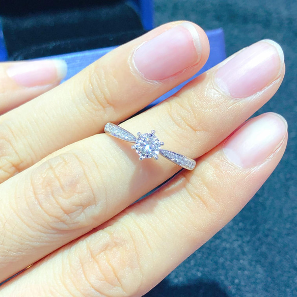 天然ダイヤモンドリング0.292ct k18 - アクセサリー 天然ダイヤモンドリング0.292ct k18 - アクセサリー