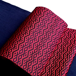 手織り博多織　帯「ナシラズ(赤竜）」赤と黒の個性的な柄のおしゃれ帯 6枚目の画像