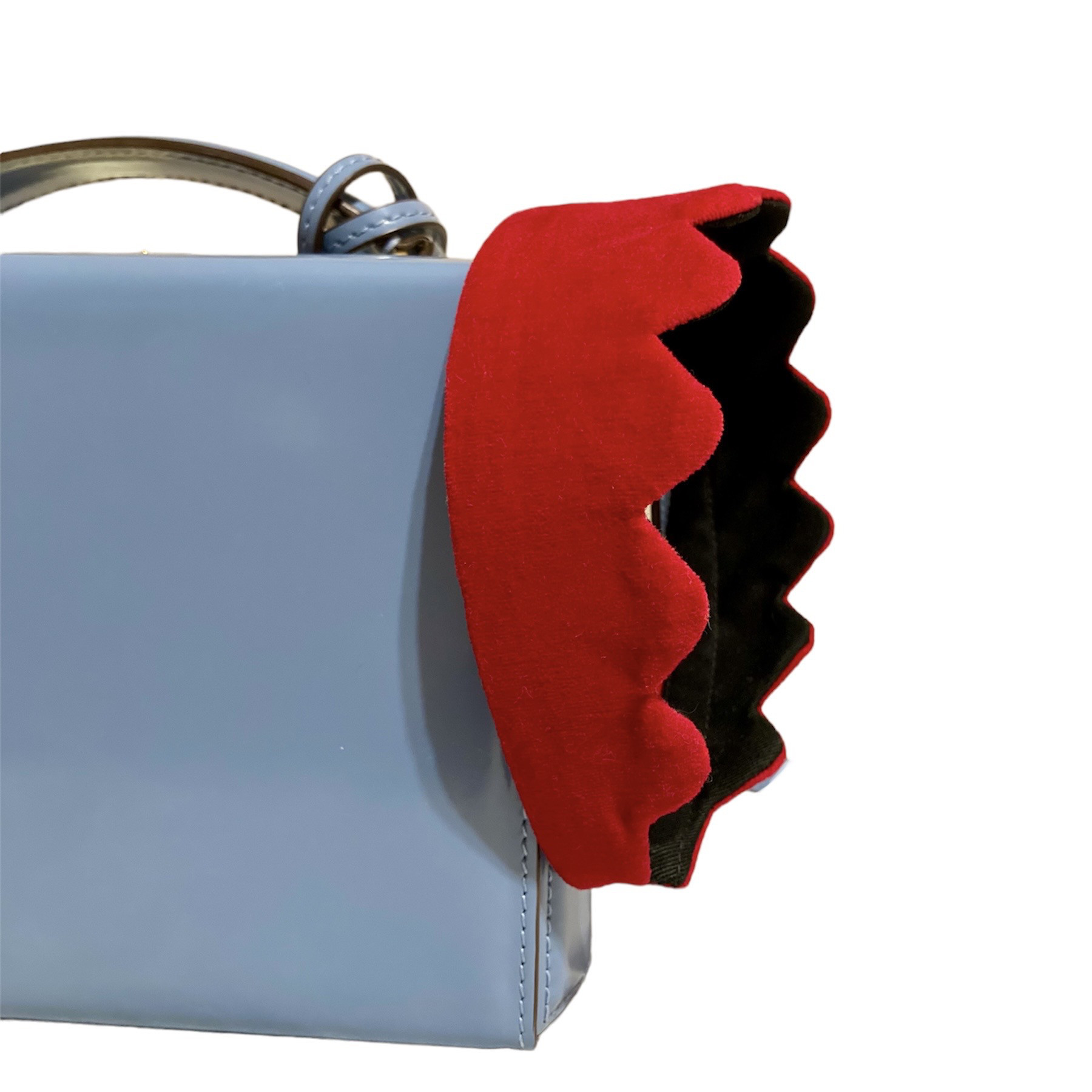 【カチューシャ ローレン】スカラップ 〈別珍 赤〉