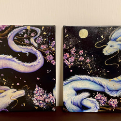 2匹の龍が舞うアクリル画【原画】kizuna 〜想い〜 7枚目の画像