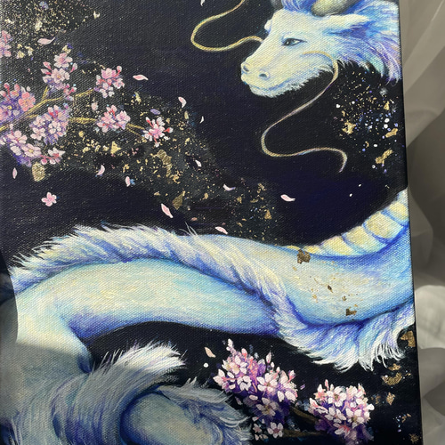 宝をまとった孤独な魚　アクリル画　原画 2匹の龍が舞うアクリル画【原画】kizuna 〜想い〜 絵画 棉月 水