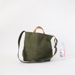 L・ボーイッシュショルダーtotebag／army duck 6枚目の画像