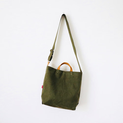 L・ボーイッシュショルダーtotebag／army duck 2枚目の画像