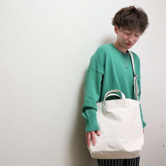 L・ボーイッシュショルダーtotebag／army duck 13枚目の画像