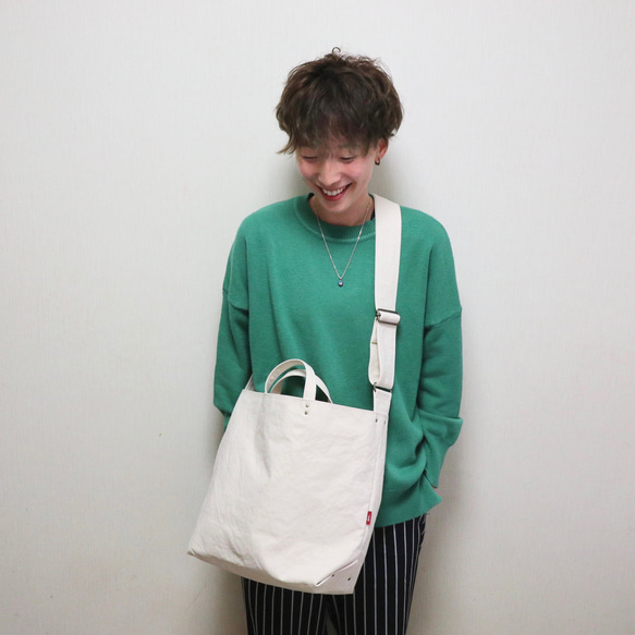 L・ボーイッシュショルダーtotebag／army duck 11枚目の画像