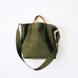 L・ボーイッシュショルダーtotebag／army duck 1枚目の画像