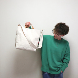 L・ボーイッシュショルダーtotebag／army duck 12枚目の画像