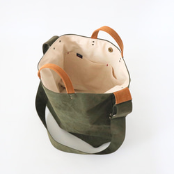 L・ボーイッシュショルダーtotebag／army duck 4枚目の画像